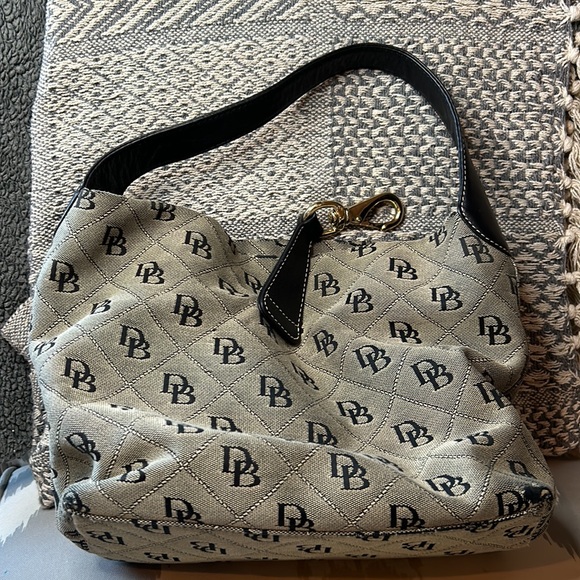 DOONEY & BOURKE Signature Print Black & Tan Satchel Bag~please read! - Picture 9 of 16